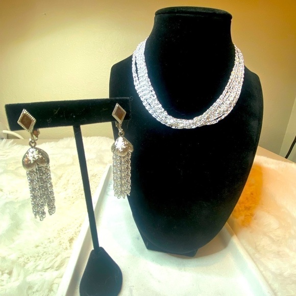 Vintage Sarah Coventry Multi Strand Necklace with Matching Earrings Set - Picture 1 of 7